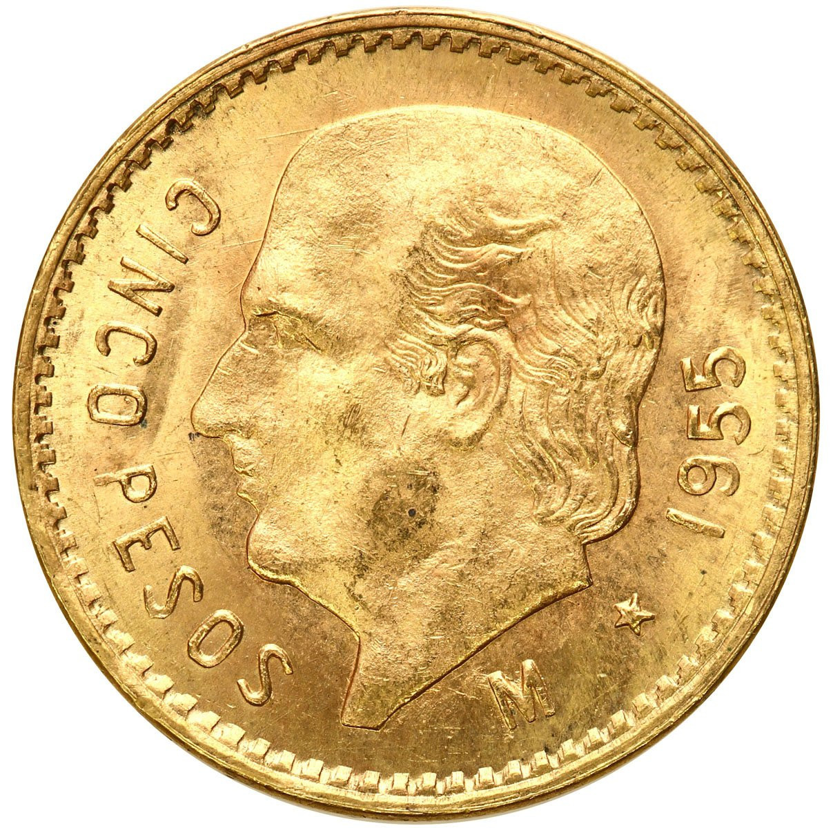 Meksyk. Złote 5 pesos 1955 M